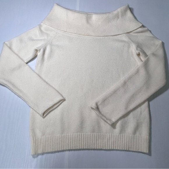 Anthropologie Womens Sweater Cream Knit Cowl  Neck Turtleneck Soft Size S - Picture 15 of 15